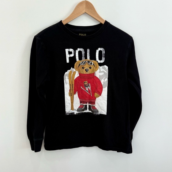 Ralph Lauren polo bear boys long sleeve 100% cotton t-shirt 10/12 - Picture 3 of 8